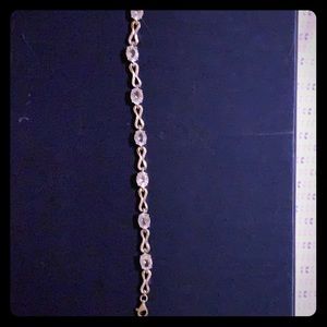 Aquamarine in sterling bracelet.